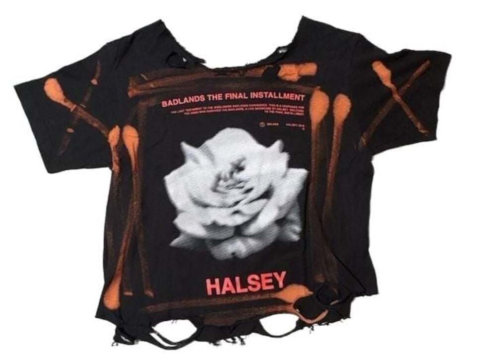 Custom Bleach and Distressed Crop Top- Halsey Badlands The Final Installment 201